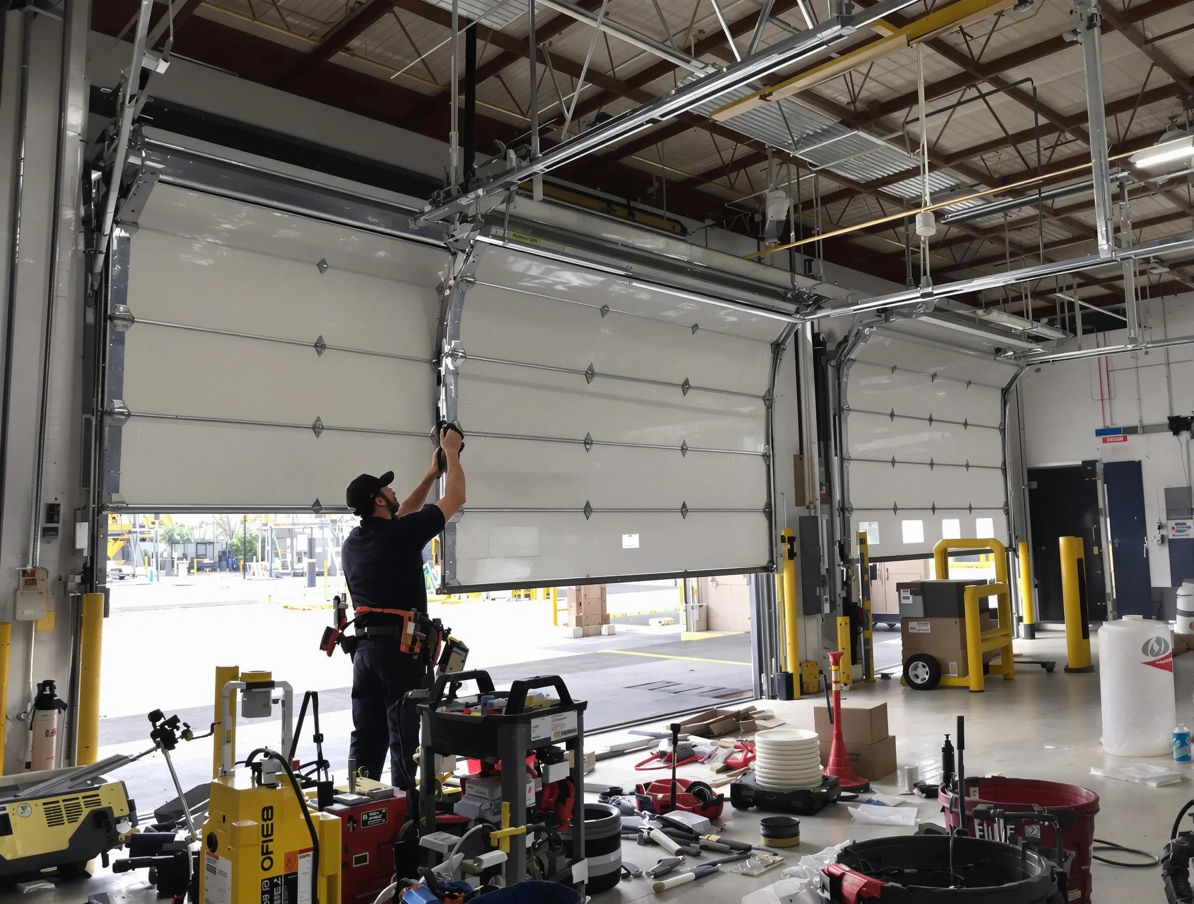 Lilburn Garage Door Repair technician performing commercial garage door repair in Lilburn