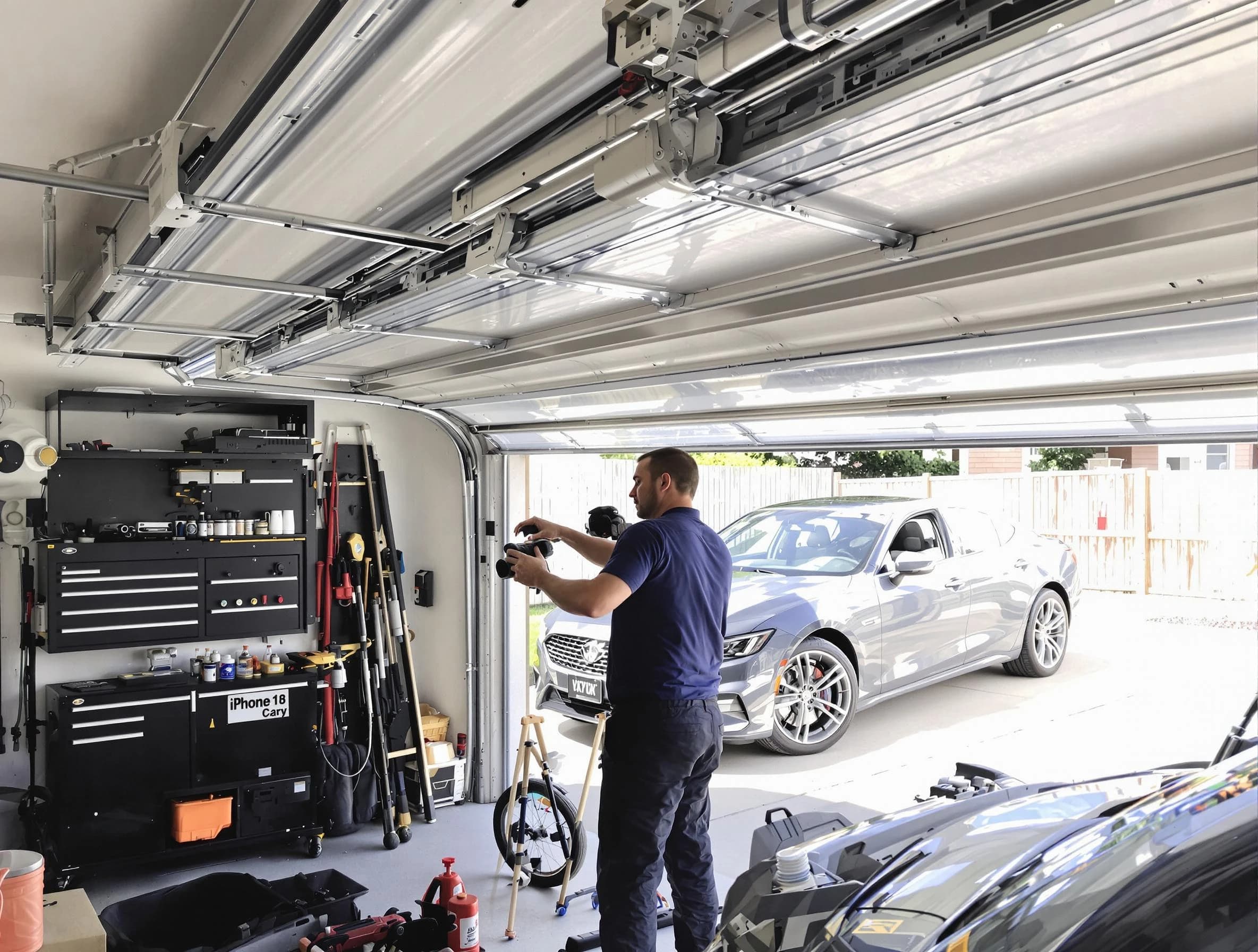 Lilburn Garage Door Repair technician fixing noisy garage door in Lilburn