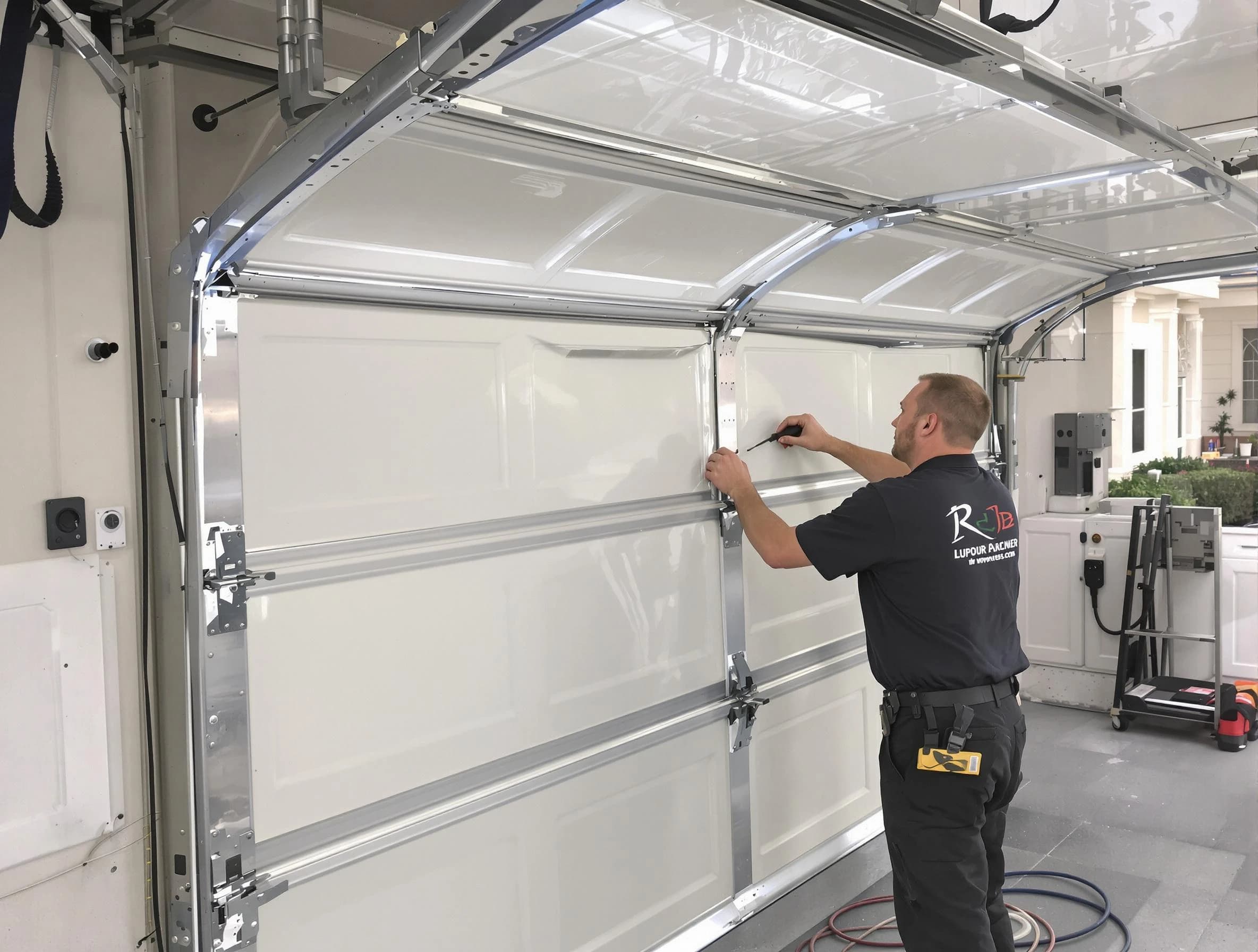 Lilburn Garage Door Repair professional performing panel repair in Lilburn