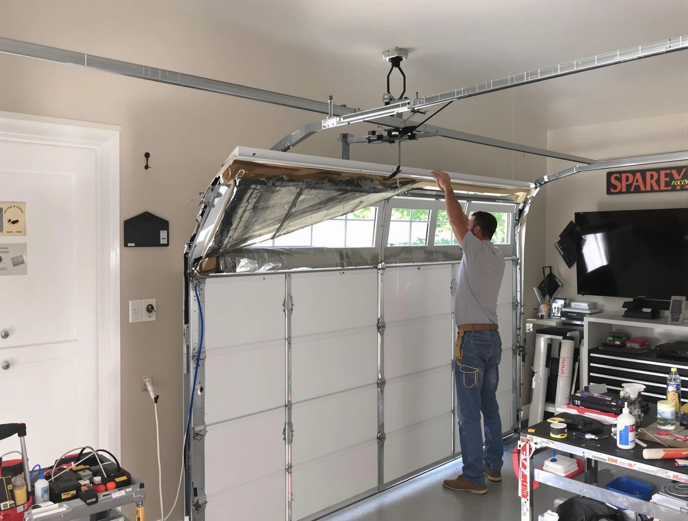 Garage door section replacement by Lilburn Garage Door Repair in Lilburn