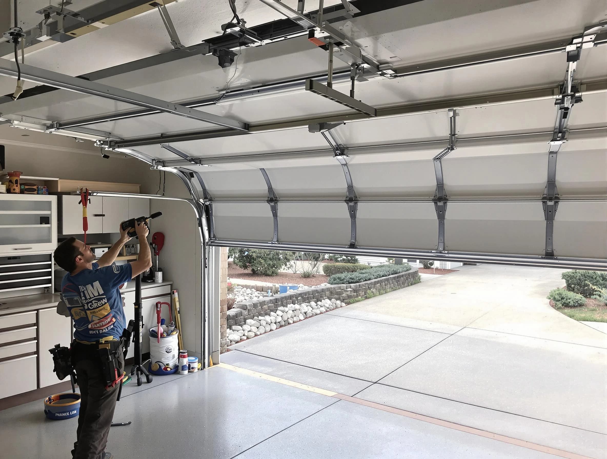 Garage door track repair service by Lilburn Garage Door Repair in Lilburn