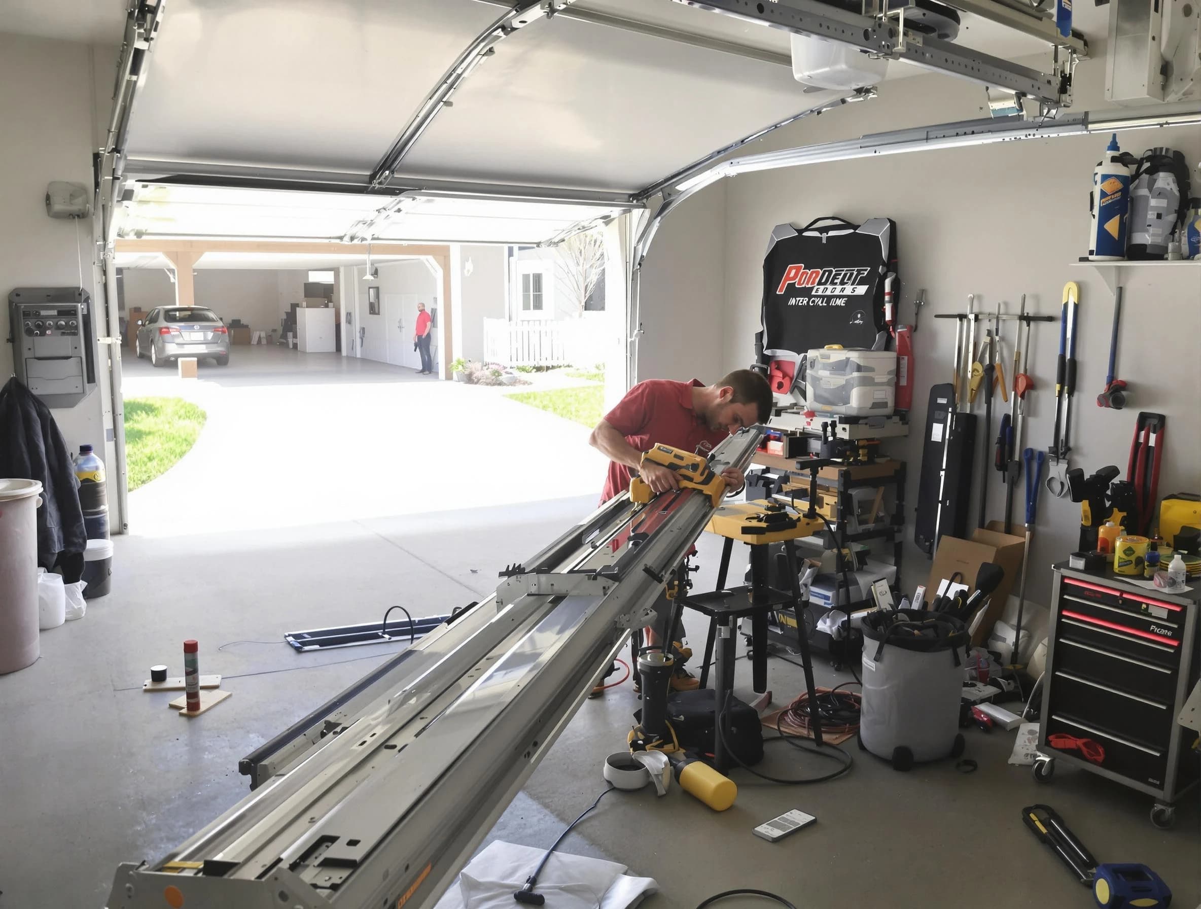 Lilburn Garage Door Repair expert performing track repair in Lilburn