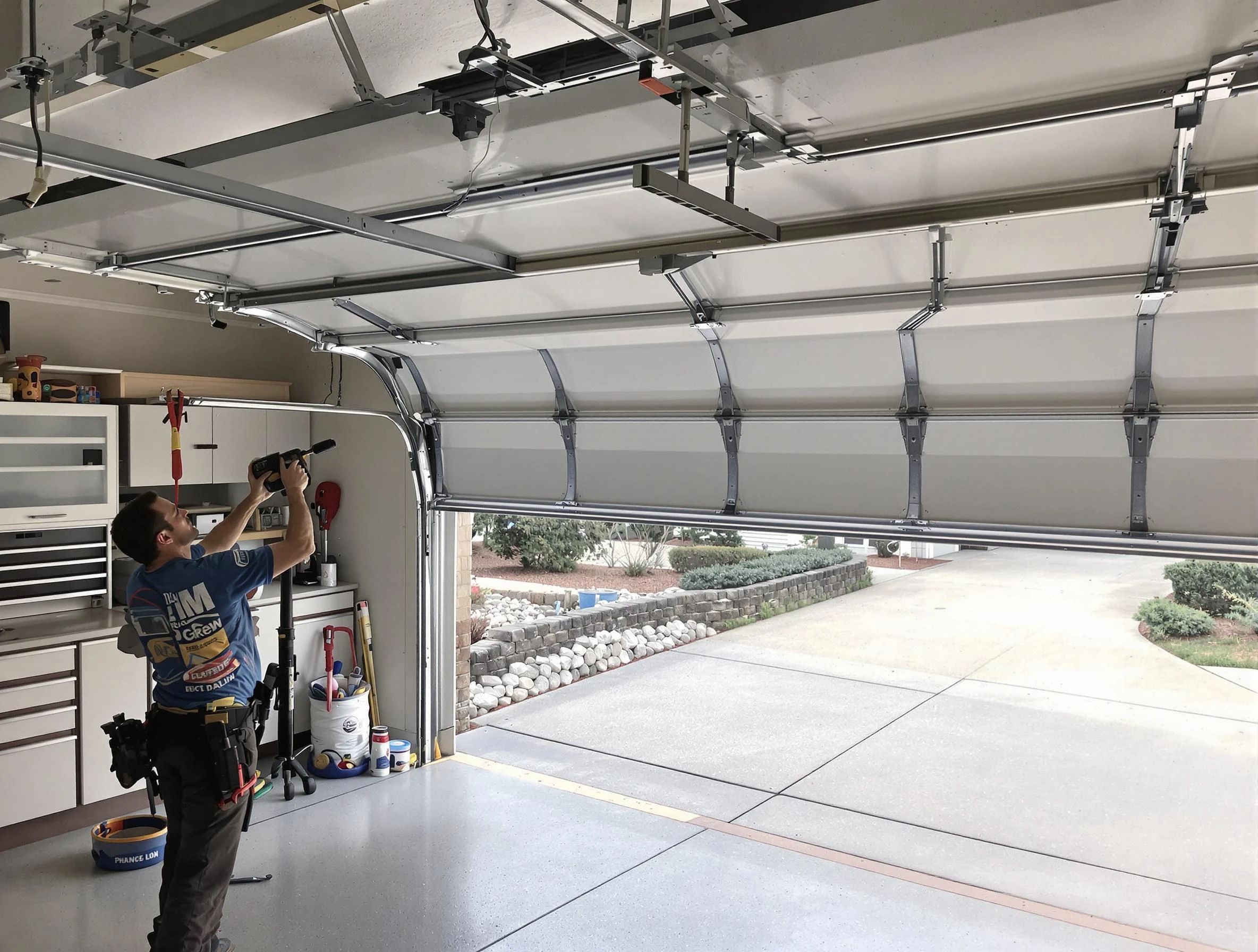 Garage door track repair service by Lilburn Garage Door Repair in Lilburn